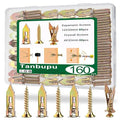 160 PCS Self Drilling Drywall Anchors with Screws 2025 Upgraded Zinc Plated Steel Hollow Wall Anchors(0.47X1.18inch) and Screws, Easy Application No Drill or Holes in Wall