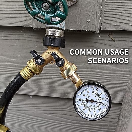 Measureman 2-1/2" Water Pressure Test Gauge, 3/4" Female Hose Thread, 0-200 psi/kpa (2 Pack)