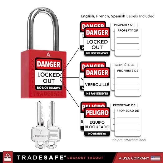 TRADESAFE Lockout Tagout Station with 20 Loto Locks Keyed Alike Unlimited, 6 Lockout Hasps, 60 Lock Out Tags, Lock Out Tag Out Kit Station, Lock Out Kit Cabinet 22-1/2 x 18 x 3 inches