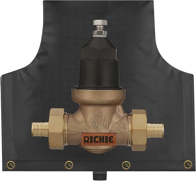 Backflow Preventer Insulated Cover (5°F) for Winter Freeze Protection, 14"W x 13"H Thickened Pressure Reducing Value & Well Pump Cover, Outdoor Waterproof Insulation Pouch for Sprinkler Valve, Black