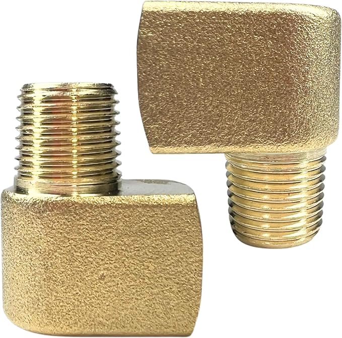 2pcs Brass 1/4" NPT Male x 1/4" NPT Female 90 Degree Forged Barstock Street Elbow Fittings Connection by CX WONDERLAND