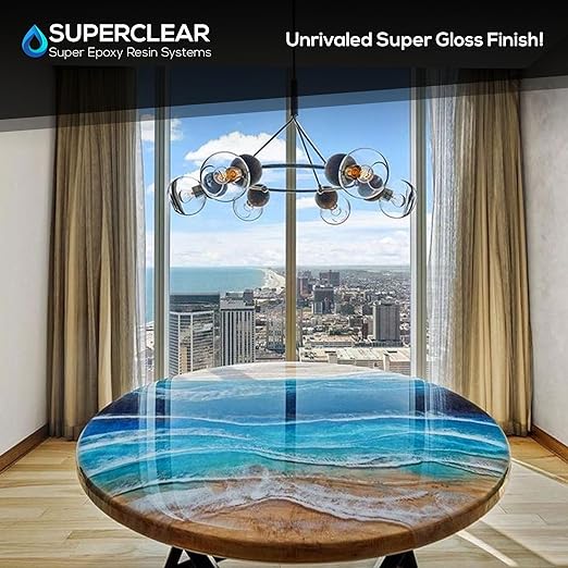 Table Top Epoxy Resin Superclear 2 Gallon | 256 oz Kit, Anti-Yellow Highest UV Impact Resistance, Food Safe Epoxy, Crystal Clear Gloss, Bubble Free, Bar & Surface Coat, Tumblers, Wood, DIY
