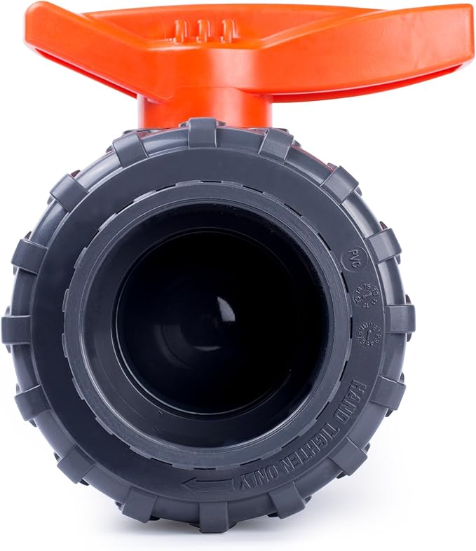 HYDROSEAL Kaplan 3" PVC True Union Ball Valve with Full Port, ASTM F1970, EPDM O-Rings and Reversible PTFE Seats, Rated at 200 PSI @73F, Gray, 3 inch Socket