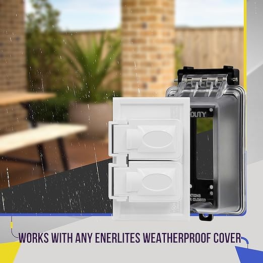 ENERLITES Weatherproof Outlet Box with Three 3/4-in Threaded Outlets, Outdoor Electrical Box, 3 Holes 0.75” Each, 1-Gang, 4.57” Height x 2.83” Length x 2.05” Depth, EN1375