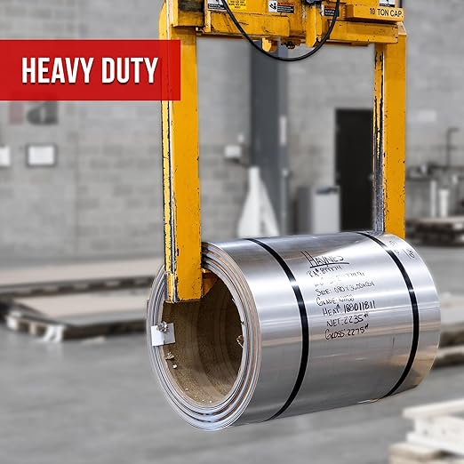 8NET Steel Strapping Band, 2,470' Length x 5/8'' Width x 0.020'' Thickness (1,460 lbs Break Strength), Cut Resistant Pallet Banding, Heavy Duty Metal Strap (1 Roll)