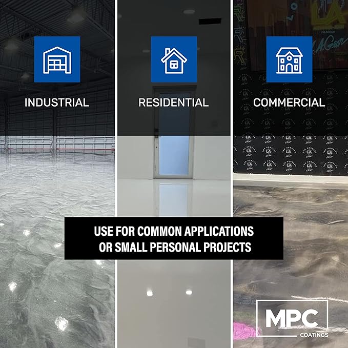 Master Protective Coatings Epoxy Resin Coating for Floors & Counter Tops, 100% Solids, Self Leveling (Grey)