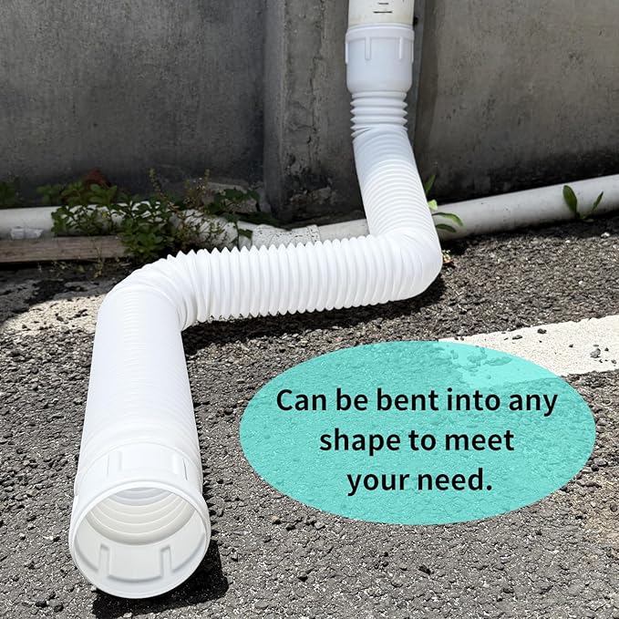 Roof Downspout Extension Pipe, Adjustable & Expandable Gutter Drain Pipe, PVC Anti-Clogging Rainwater Extension Hose for Roof Drainage（ROUND/brown)