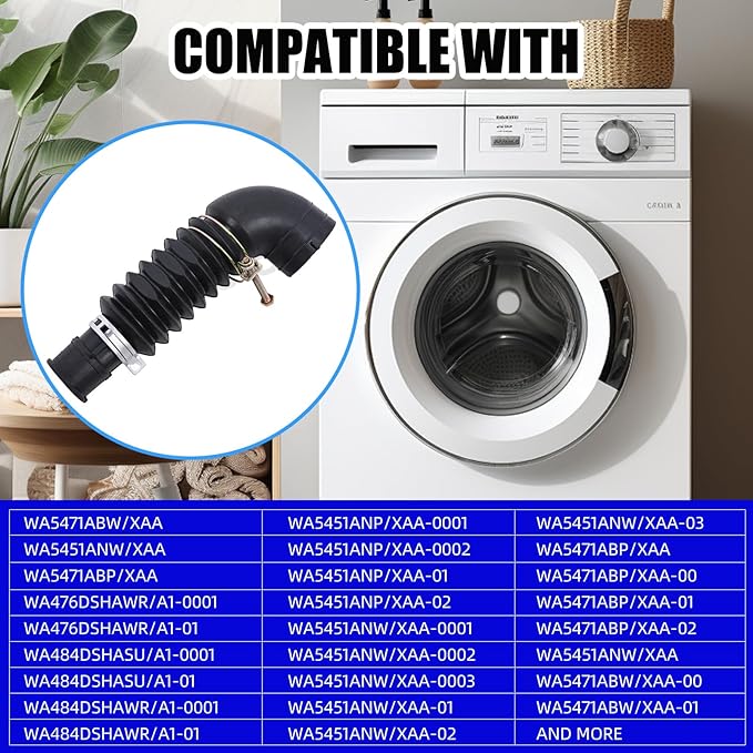 DC97-17345B Freestanding Washer Drain Hose For Samsung Front-loading Tub-to-Pump Hose Kit DC97-16781A DC97-17345A、DC67-00684A、DC97-17417A、DC67-00600A Replacement part number