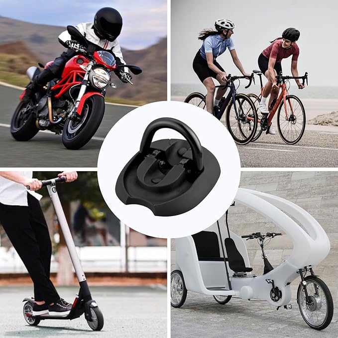 Anbte Security Ground Anchor, Floor or Wall Anchor for Securing Motorcycles, Bicycles, Scooters, Heavy Duty Alloy Steel Ground Anchor Foldable Permanent Locking Point, Black