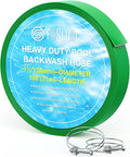 Pool Backwash Hose 1½" x 100', Heavy-Duty PE Backwash Hose for Pool Filter – Includes 2 Clamps, Weatherproof & Burst Resistant for Water Transfer, Sump Pump, Pool Drain, Sand Filter (Green)