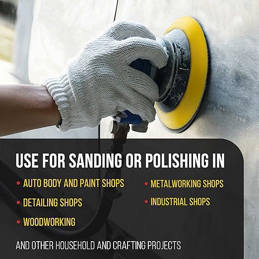 Dura-Gold Pro Series 6" Hook & Loop DA Sander Backing Plate Pad, 6 Hole Pattern Dustless - Flexible Edge Dual-Action Random Orbital Sanding Pad, 14mm Thick - Polisher Auto Paint Woodworking Sandpaper