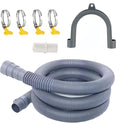 10FT Flexible Corrugated Washer Drain Hose Kit, Compatible with Various Brands of Washing Machine and Dishwasher Drain Hose Extension Kits - Includes 1 Adapter, 4 Clamps, 1 U-Bend Bracket