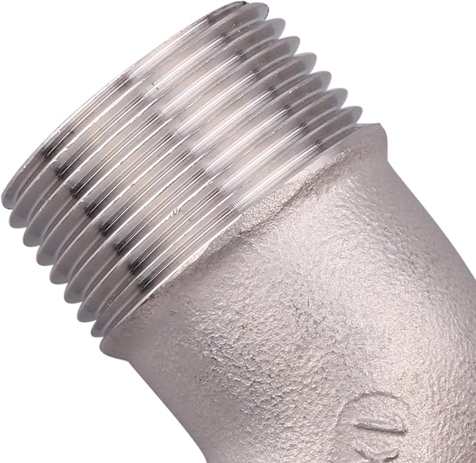 DERNORD 1" Hose Barb x 1" Male NPT Stainless Steel 90 Degree Elbow- Home Brew Pipe Fitting