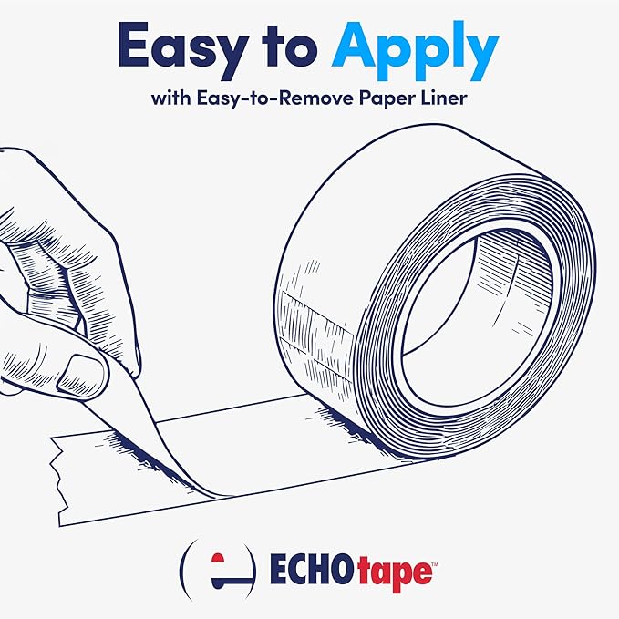 ECHOtape FS-G7731 | All Weather Lamtec WMP-VR Facing Tape | Metal Building Insulation Tape | Black Seam and Repair Tape | Cold Weather Acrylic Adhesive | Contractor Tape | 2.83 in x 50 yds