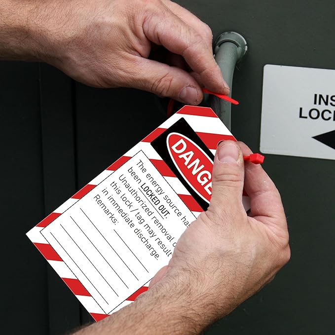 50PCS Lockout Tagout Tags Do not Operate Equipment Labels with 50 Zip Ties OSHA Compliant for Out of Service Machine Maintenance
