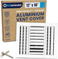 12x10 Inch (Duct Opening) Aluminum 3-Way Air Flow Vent – HVAC Vent Cover for Wall or Ceiling – Quiet HVAC Wall Register with Multi-Shutter Damper – Adjustable Curved Blade - Plastic Seal for Tight Fit