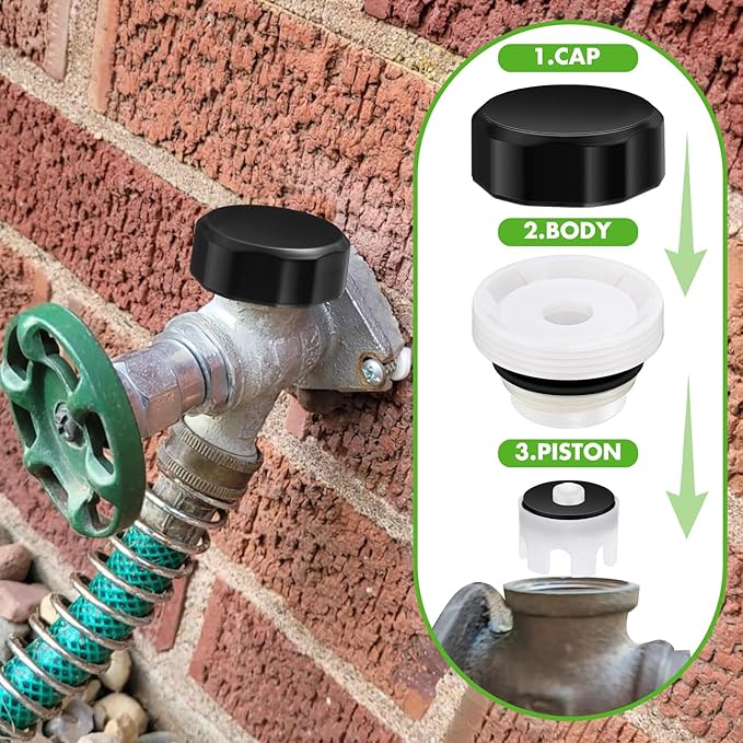 1 Set Vacuum Breaker Kit Replacement Valves Black Replacement Fit Traditional Anti Siphon Frost free Sillcock Valves Vacuum Breaker Outside Faucet Repair Kit