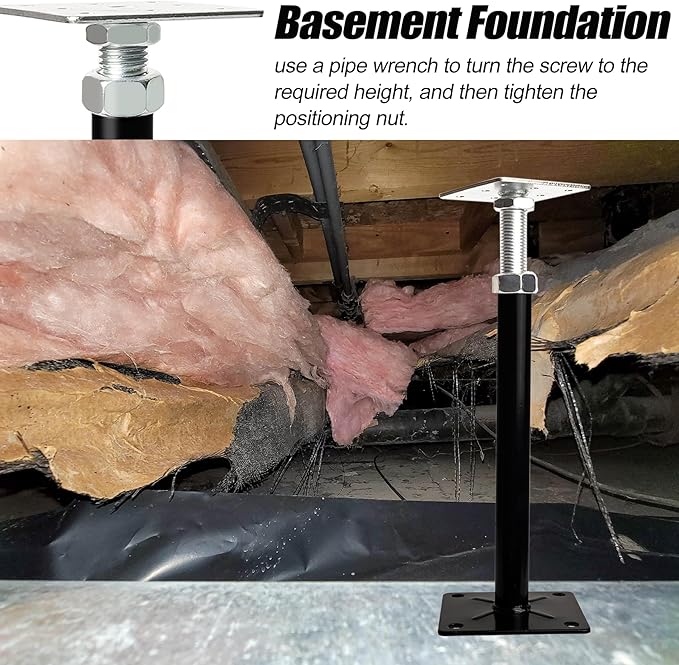 Screw Jacks Floor Jacks, 11"-16" Small Floor Jack Stands, House Floor Jacks Post Pole for Leveling, Adjustable Floor Joist Support Jack for House Foundation Temporary Support