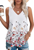OFEEFAN Womens Tank Tops V Neck Sleeveless Flowy Loose Fit Basic Casual Summer Tops