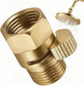Shower Head Flow Restrictor - G1/2 IPS Brass Shower Shut Off Valve, Water Flow Control Valve Pressure Regulator, RV Hose Flow Restrictor for Toilet Handheld Shower or Bidet Sprayer, Brushed Gold