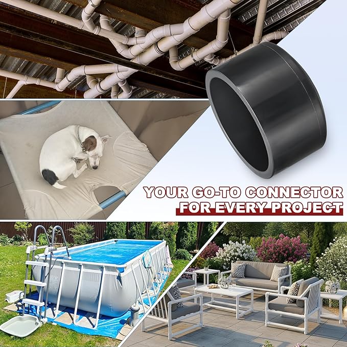 1Pcs 3" PVC External End Cap Fitting, SCH80 Furniture Grade PVC Pipe Plug Adapter, Pipe Cover Fittings for DIY Project, Irrigation System, Plumbing Framework, Garden Structures