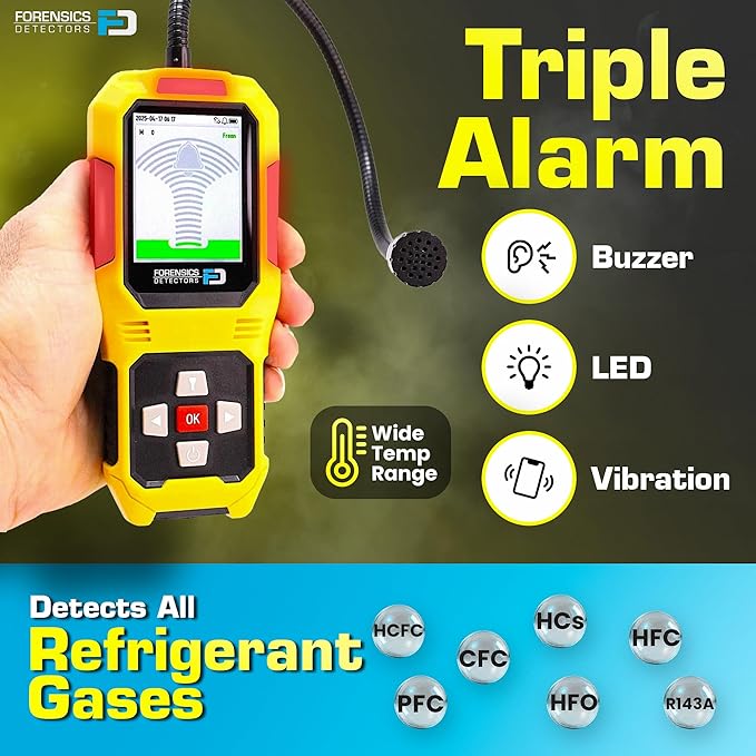 Freon Leak Detector | 10ft Drop Test Pass | AC Refrigerant Detector | Halogen, R143A, CFCs, HFCs, HCFCs, and HFOs | Version 2.0 |