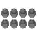 uxcell Pipe Fittings Union, 1/2 Inch Malleable Cast Iron Union Threaded for Vintage Retro Industrial Pipe, Furniture and DIY Decor Black, 8Pcs