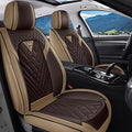 Car Seat Covers for Jaguar E-PACE 2018-2024,Breathable Nappa Leather Car Seat Protector,Front Seat Covers Automotive Seat Cushion with Airbag Compatible(Front Seats,Beige-Brown)