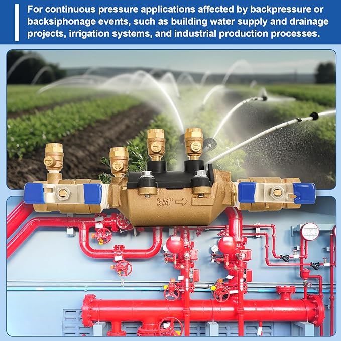 34-350 3/4" 350 Double Check Backflow Preventer,3/4 double check valve backflow preventer,Double Check Valve Assembly,Modular Design, Prevent Backpressure and Backsiphonage