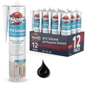 Kraken Bond Black Silicone Sealant Waterproof% 100-10 fl oz Cartridge, RTV Silicone Caulk Kitchen and Bathroom, All Purpose, Window Caulking Sealant Outdoor, RV, Exterior Use Silicon - 12 Pack