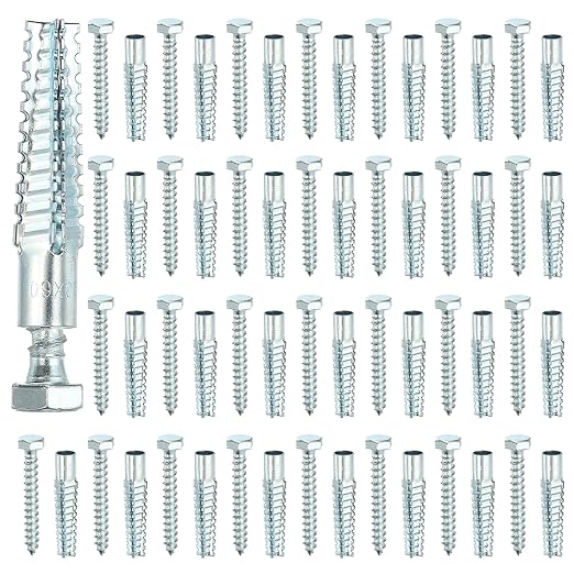 PATIKIL 30 Pcs Drywall Hollow Wall Anchors with Screws 0.31 x 2.56, Steel Dry Wall Anchors Kit for Wooden Concrete Plaster Hinge Hole Repair, Silver (10 x 60mm)
