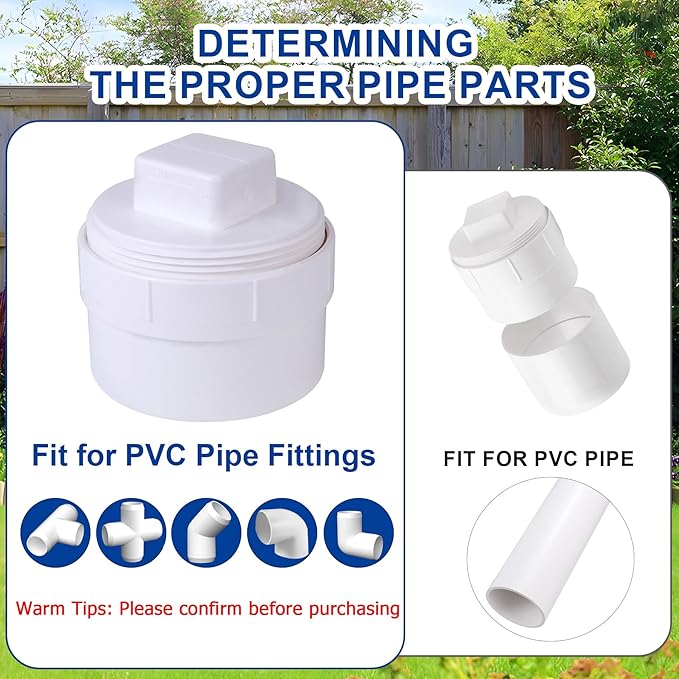 3" PVC Sewer Cleanout cap,DWV Flush Sewer Cleanout Adapter for Outdoor Garden,RV and More Drainage Piping System Pipe Fitting