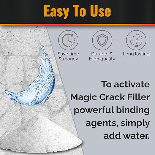 Magic Crack Filler 2.5LB Concrete Slab Gray, for Filling in Concrete Cracks on Driveways, Walkways and Patios. Installs Easily Dry Granular No Mess and DIY (Gray, 3)