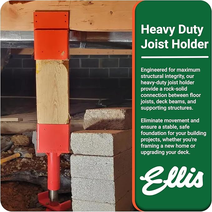 Ellis Manufacturing Joist Holder, 4x4 Secure Posts to Joists in Crawl Space - Extra Lateral Support, Quadruple 2x6
