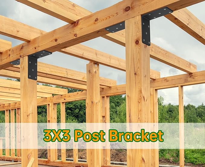 5x5“ Heavy Duty Shelf Brackets，L Brackets for Shelves Fence Pergola Brackets Angle Bracket for Post Wood，90 Degree Corner Bracket，Corner Brace for Floating Shelf Countertop Support Brackets ﻿