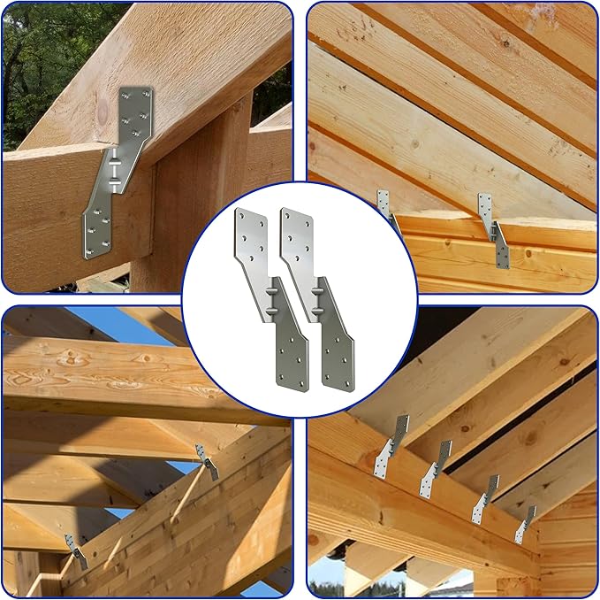 50 Pack Hurricane Ties for Rafters,Hurricane Straps Brackets with Strong Galvanized Powder-Coated,Trusses/Rafters Ties,Hurricane Clips,Rafter Hanger