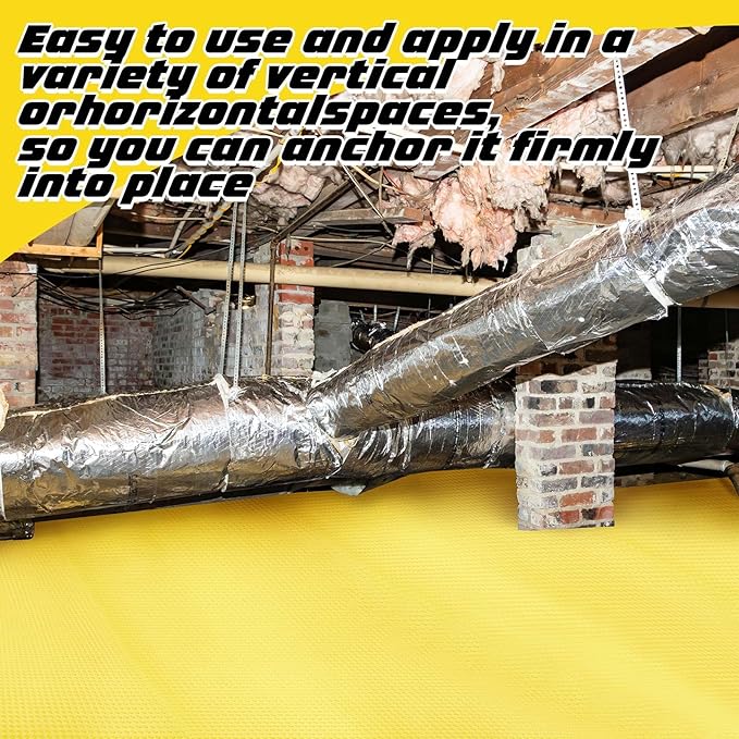 Nuanchu 1/8 x 3.28' x 49.21' Dimple Drainage Matting, Moisture Barrier Foundation Wrap Floor Underlayment Sub Floor Waterproof Membrane, Improves Water Movement and Drainage