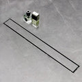 SaniteModar Linear Shower Drain 24 inch with Tile Insert 2 in 1 Panels, 304 Stainless Steel Brushed Shower Linear Drain, Invisible Drain Equipped Adjustable Feet and Hair Filter
