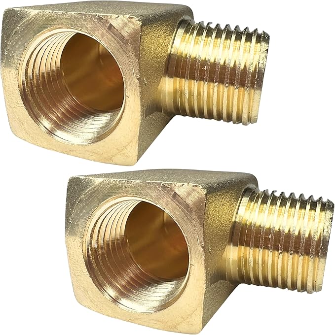 2pcs Brass 3/8" NPT Male x 3/8" NPT Female 90 Degree Forged Barstock Street Elbow Fitting Connection by CX WONDERLAND