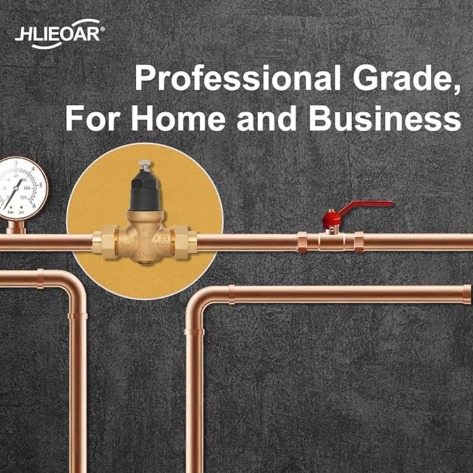 1" NR3XLDU Water Pressure Reducing Valve, Double Union FNPT Connection, for Home & Commercial Use