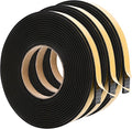 ToLanbbt Black Door Window Weather Stripping Self Adhesive Foam Tape High Density Foam Sealing Strip Window Insulation Weatherproof Gasket Tape 1/2" Wide X 1/8" Thick, 19.7 Ft X 3 Rolls, Total 59 Feet
