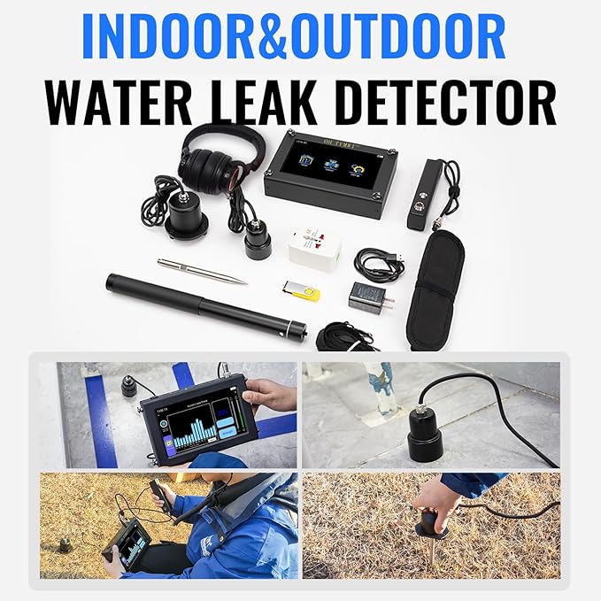 TYM-6A Professional Water Leak Detector - AI Detection, Dual Display, Adjustable Frequency for Water/Fire Pipeline Pressure