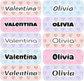 KYTRA Personalized Name Labels for Kids 120 Stickers for Daycare & School Supplies, Clothes, Toys, Lunchboxes and More - Waterproof, Laundry, Dishwasher & Microwave Safe, Made in USA (Cutie Love)