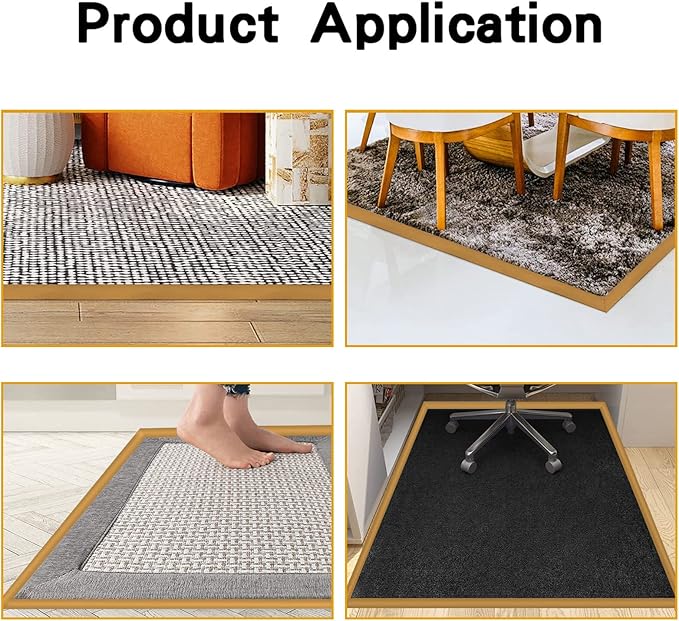 Floor Rubber Transition Strip Self Adhesive Carpet to Tile Transition Strip Edging Trim Strip for Threshold Transitions with a Height Less Than 5 mm/0.2in (Tawny Brown, 16.4FT)