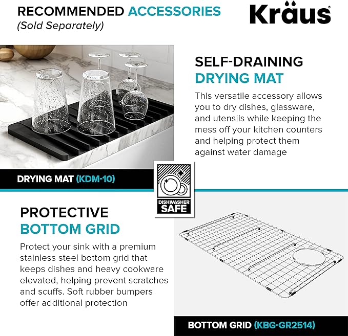 KRAUS Bellucci 30” in. Undermount Workstation Granite Kitchen Sink in Metallic Black with Accessories, KGUW2-30MBL