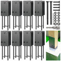 4"x4" Stainless Steels U-Shape Post Holder, Wet Concrete Post Anchor, Heavy-Duty Post Base Bracket for Fence, Deck Railing, Wood Gazebo, Pergola (8pack-Dark Gray)