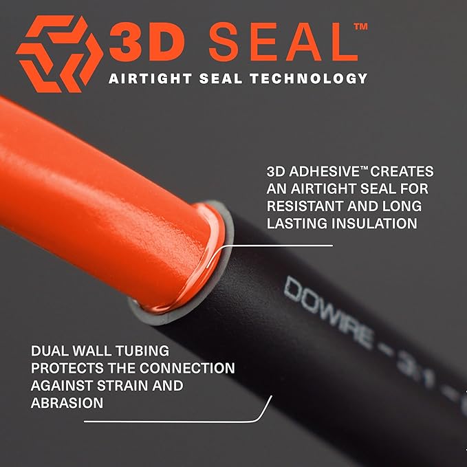 Heat Shrink Tubing 1/8" - Adhesive Lined - 3:1 Ratio - Waterproof Marine Grade Shrink Tube - Wire Shrink Wrap Tubing - Black - 50 Feet