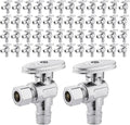 50 PCS EFIELD Stop Valve Pex-a 1/4 Turn Angle 3/8" OD Compression X 1/2" Expansion (F1960), Chrome Plated Brass,(VALVE094-50PCS)