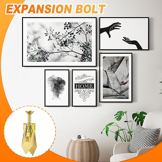 80pcs Self Drilling Drywall Anchors with Screws kit, 40pcs Sheetrock Anchors and 40pcs Expansion Screws, Zinc Plated Screws, No Need to Drill Holes