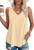 OFEEFAN Womens Tank Tops V Neck Sleeveless Flowy Loose Fit Basic Casual Summer Tops